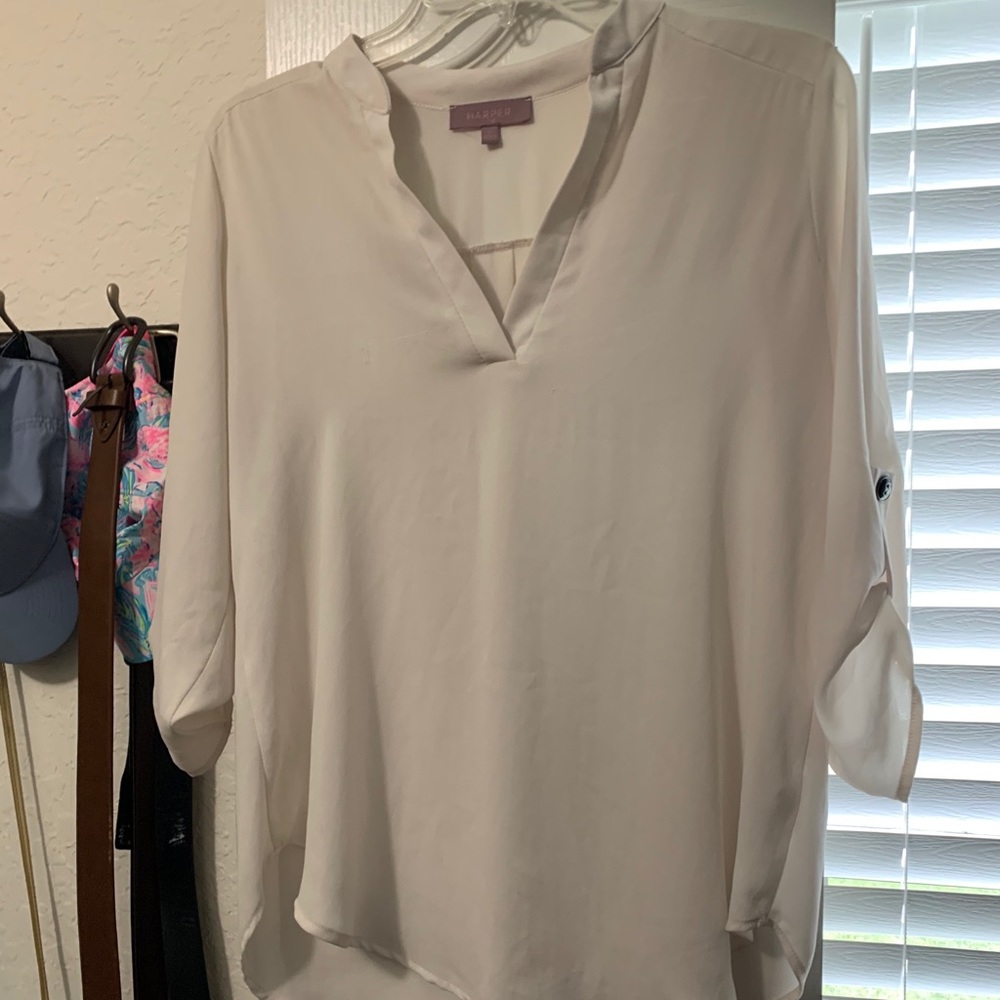 Francescas White 3/4 length blouse